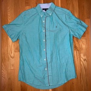 Men’s Tommy Hilfiger Teal Short Sleeve Button Down